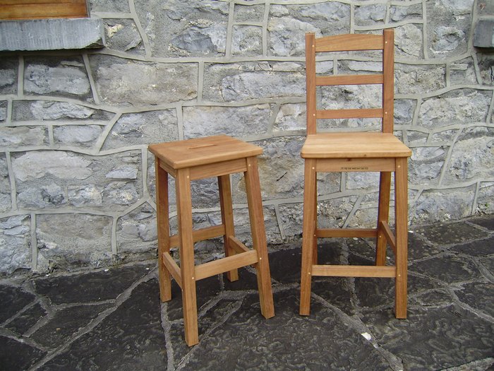 25''wood stool & high back stool.JPG